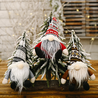 Set of 3 Christmas Gonks Tree Decoration Gift Gnome Christmas Decorations